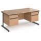 Harlow Straight Desk with 2 x Two Drawer Pedestals